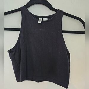 H&M divided black cropped tank top